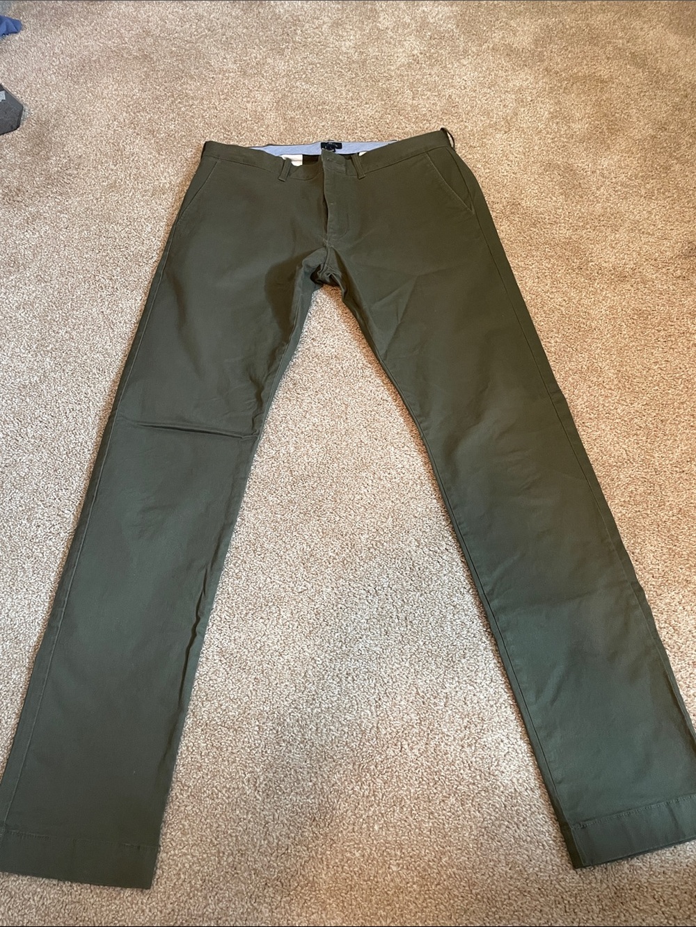 J. Crew Men's Olive Chino Pants - Driggs 32x34